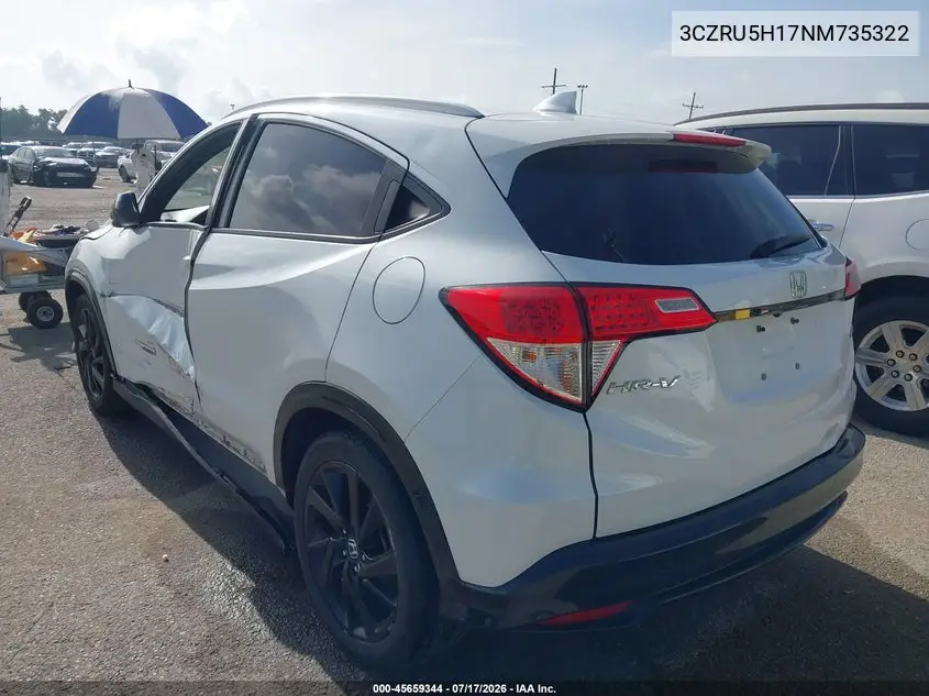 2022 Honda Hr-V 2Wd Sport VIN: 3CZRU5H17NM735322 Lot: 45659344