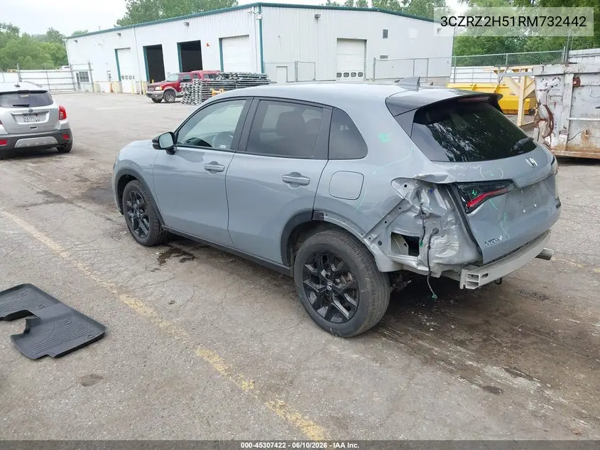 2024 Honda Hr-V Awd Sport/Awd Sport W/O Bsi VIN: 3CZRZ2H51RM732442 Lot: 45307422