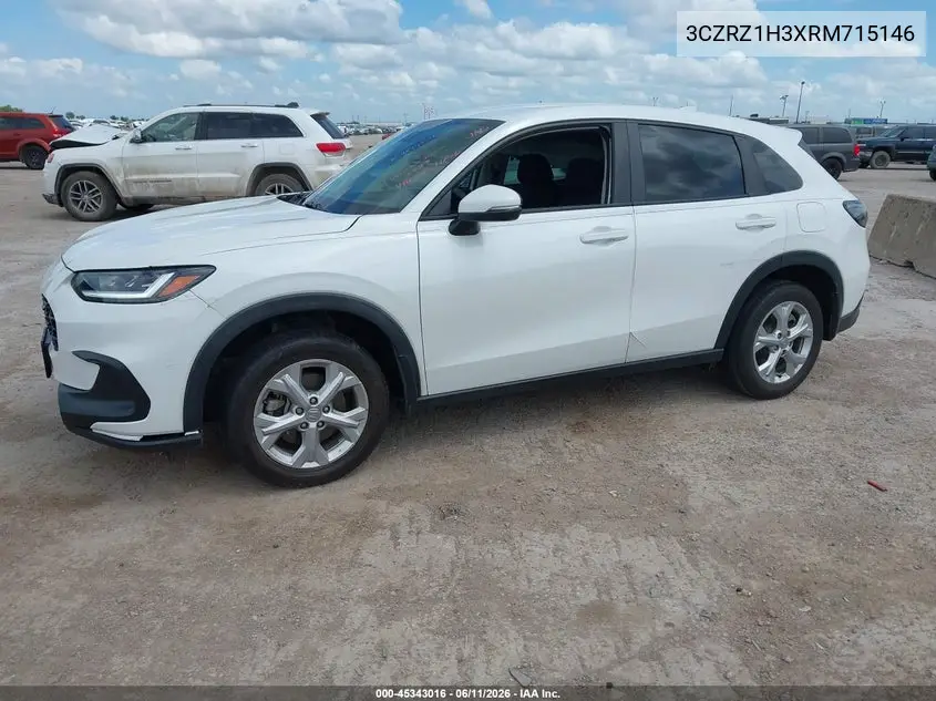 2024 Honda Hr-V 2Wd Lx VIN: 3CZRZ1H3XRM715146 Lot: 45343016