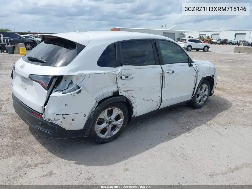 2024 Honda Hr-V 2Wd Lx VIN: 3CZRZ1H3XRM715146 Lot: 45343016