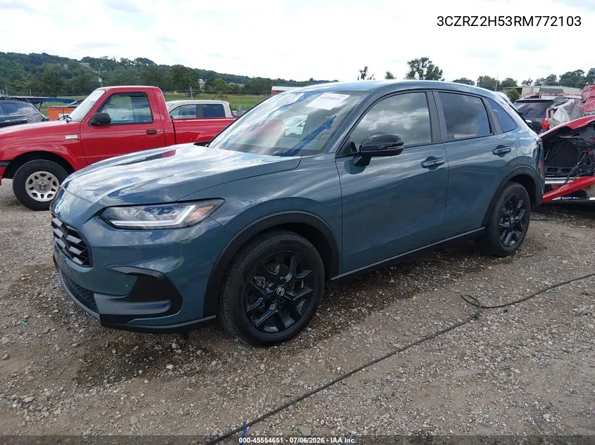 2024 Honda Hr-V Awd Sport/Awd Sport W/O Bsi VIN: 3CZRZ2H53RM772103 Lot: 45554651