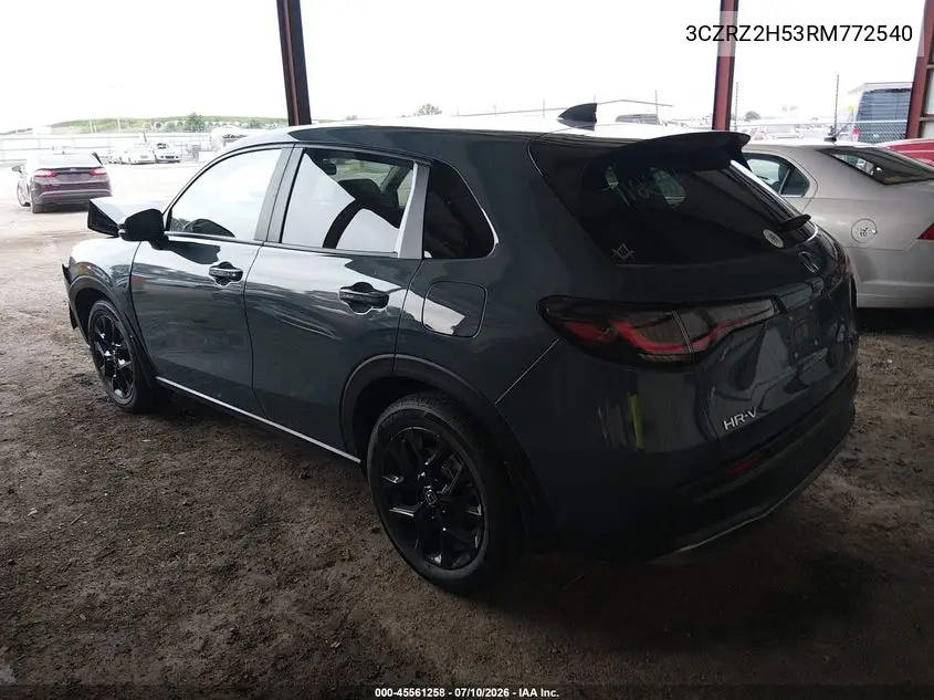2024 Honda Hr-V Awd Sport/Awd Sport W/O Bsi VIN: 3CZRZ2H53RM772540 Lot: 45561258