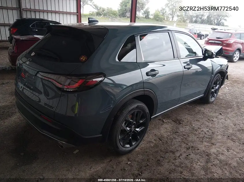 2024 Honda Hr-V Awd Sport/Awd Sport W/O Bsi VIN: 3CZRZ2H53RM772540 Lot: 45561258