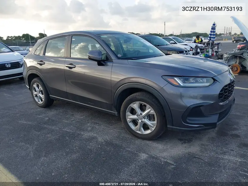2024 Honda Hr-V 2Wd Lx VIN: 3CZRZ1H30RM753193 Lot: 45672721