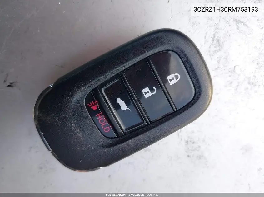 2024 Honda Hr-V 2Wd Lx VIN: 3CZRZ1H30RM753193 Lot: 45672721