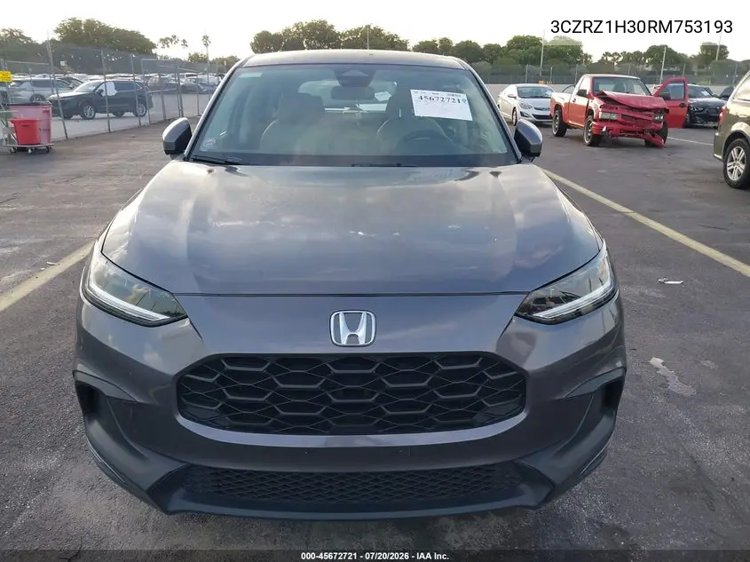 2024 Honda Hr-V 2Wd Lx VIN: 3CZRZ1H30RM753193 Lot: 45672721