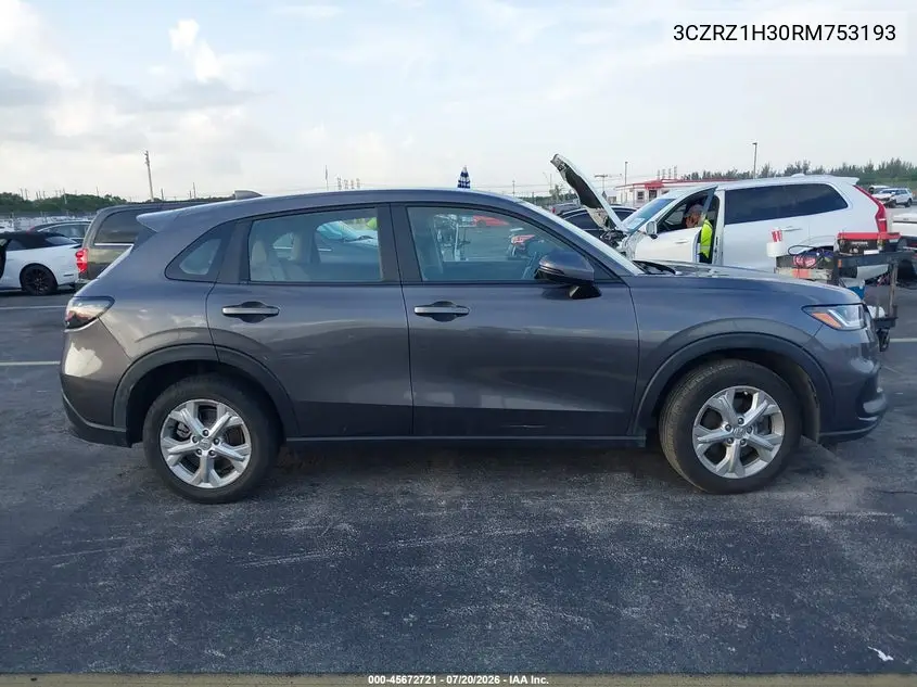2024 Honda Hr-V 2Wd Lx VIN: 3CZRZ1H30RM753193 Lot: 45672721