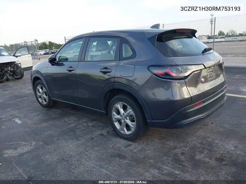 2024 Honda Hr-V 2Wd Lx VIN: 3CZRZ1H30RM753193 Lot: 45672721