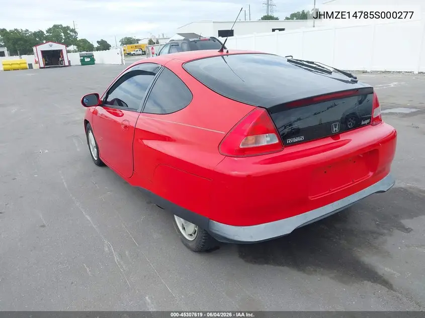 2005 Honda Insight Cvt VIN: JHMZE14785S000277 Lot: 45307619