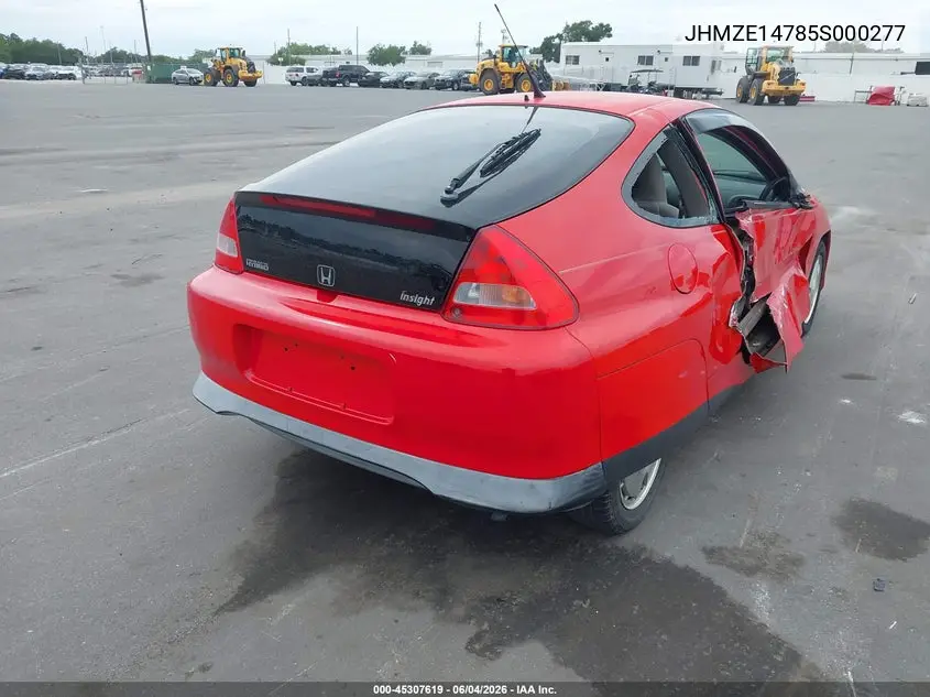2005 Honda Insight Cvt VIN: JHMZE14785S000277 Lot: 45307619