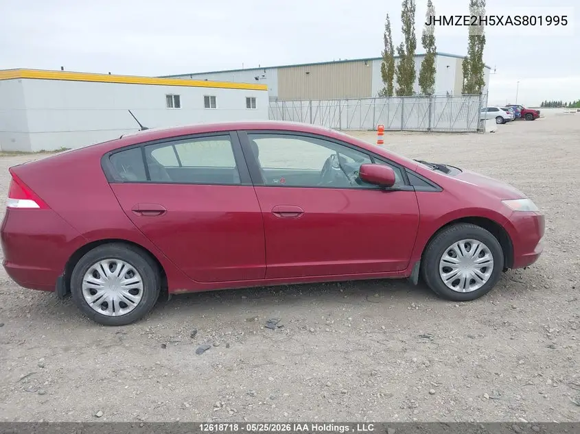 2010 Honda Insight Lx VIN: JHMZE2H5XAS801995 Lot: 12618718