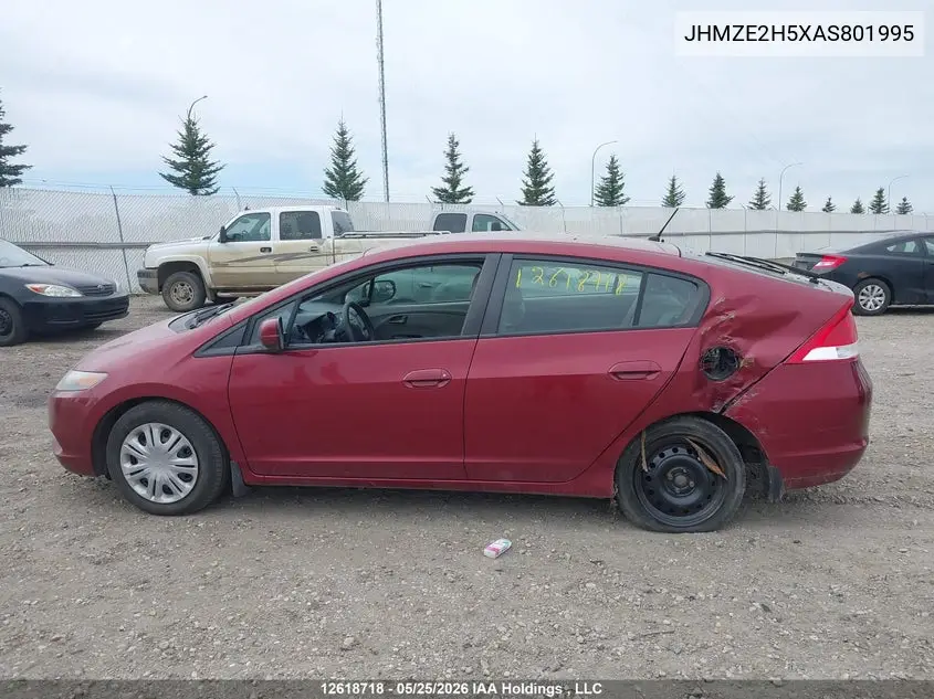 2010 Honda Insight Lx VIN: JHMZE2H5XAS801995 Lot: 12618718