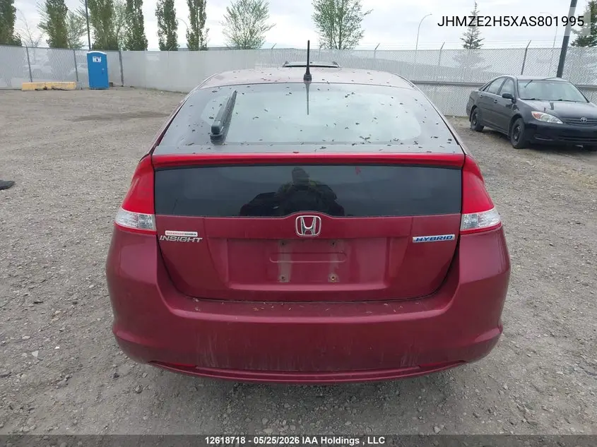 2010 Honda Insight Lx VIN: JHMZE2H5XAS801995 Lot: 12618718