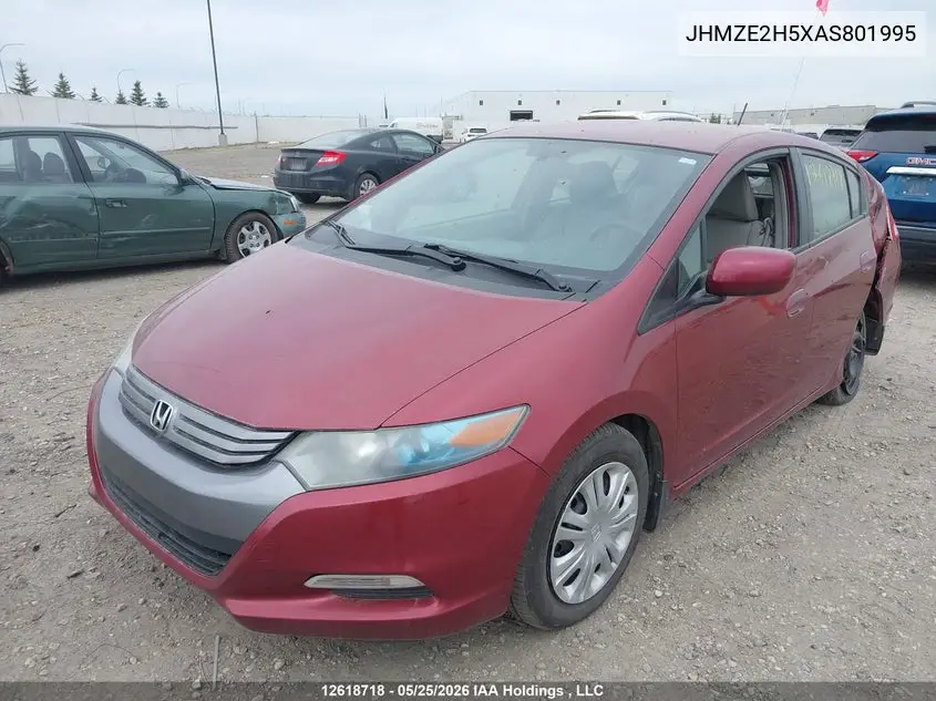 2010 Honda Insight Lx VIN: JHMZE2H5XAS801995 Lot: 12618718