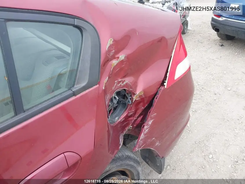 2010 Honda Insight Lx VIN: JHMZE2H5XAS801995 Lot: 12618718