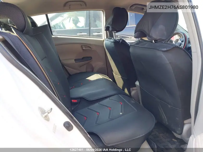 2010 Honda Insight Ex VIN: JHMZE2H76AS801980 Lot: 12627481