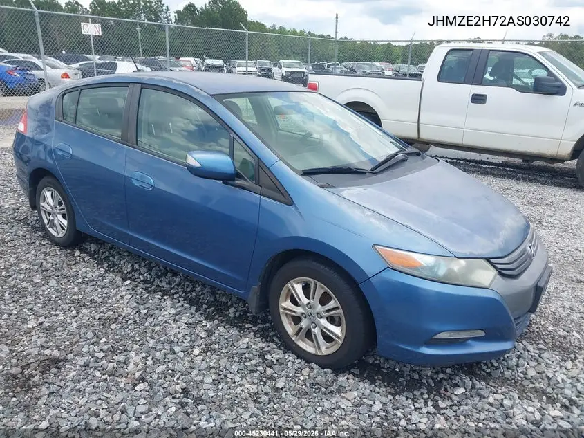 2010 Honda Insight Ex VIN: JHMZE2H72AS030742 Lot: 45230441