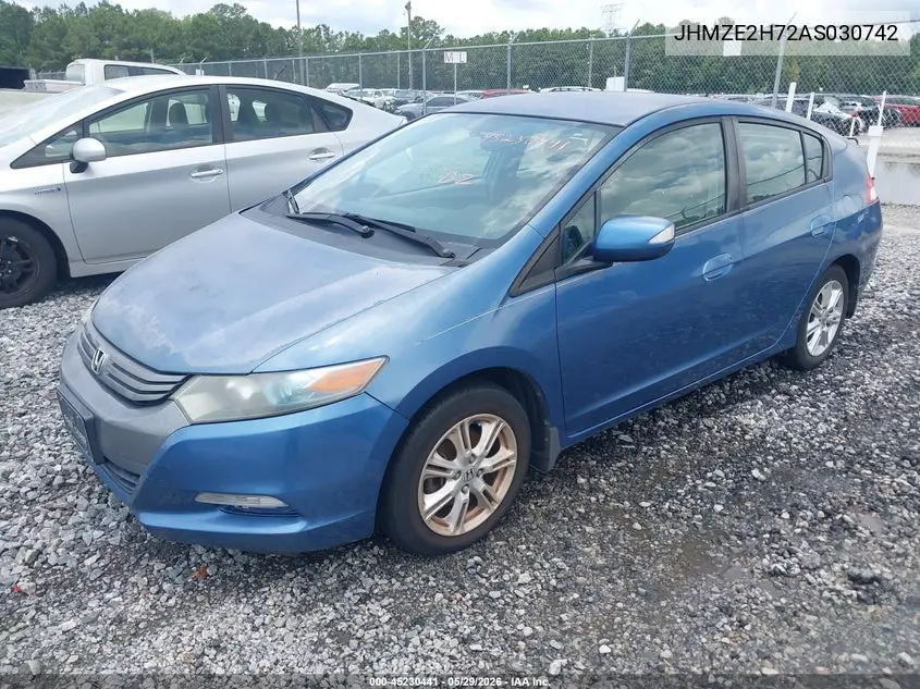 2010 Honda Insight Ex VIN: JHMZE2H72AS030742 Lot: 45230441
