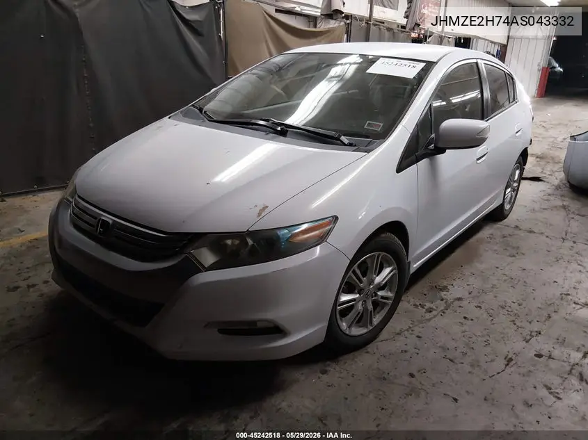 2010 Honda Insight Ex VIN: JHMZE2H74AS043332 Lot: 45242518