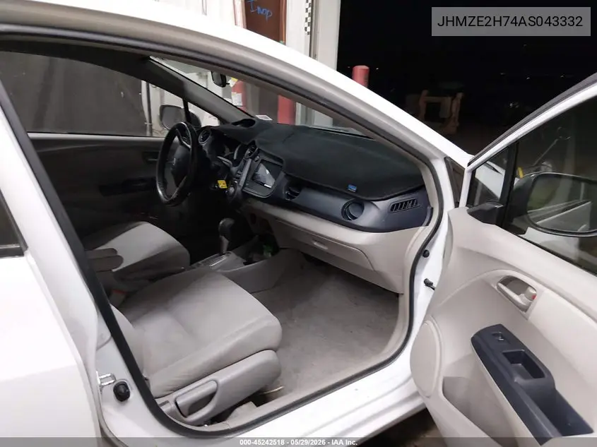 2010 Honda Insight Ex VIN: JHMZE2H74AS043332 Lot: 45242518