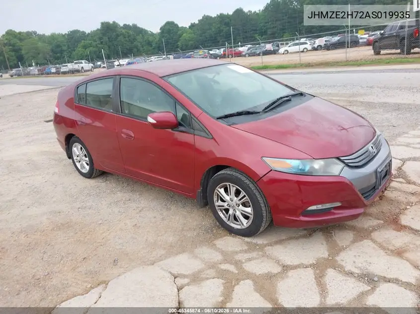 2010 Honda Insight Ex VIN: JHMZE2H72AS019935 Lot: 45345874