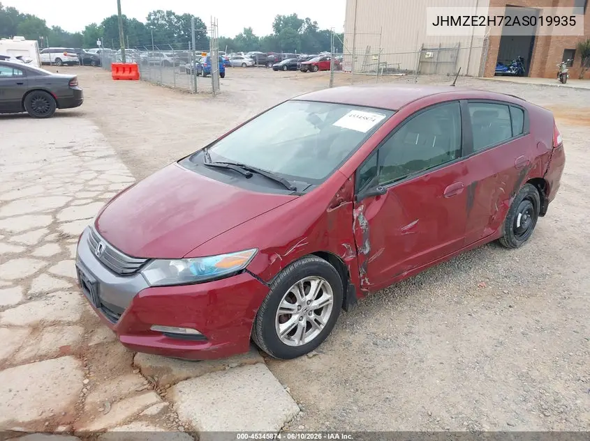 2010 Honda Insight Ex VIN: JHMZE2H72AS019935 Lot: 45345874