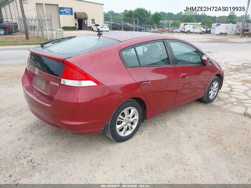 2010 Honda Insight Ex VIN: JHMZE2H72AS019935 Lot: 45345874