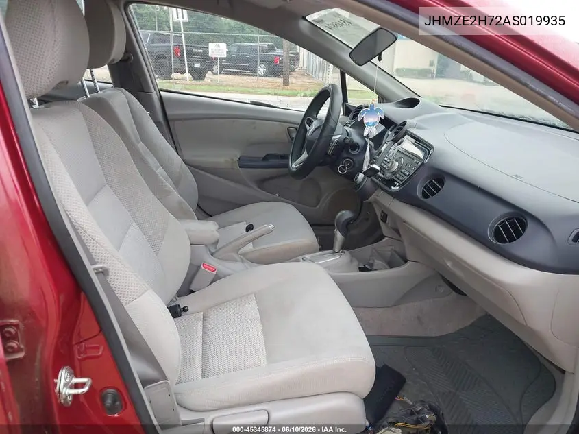 2010 Honda Insight Ex VIN: JHMZE2H72AS019935 Lot: 45345874