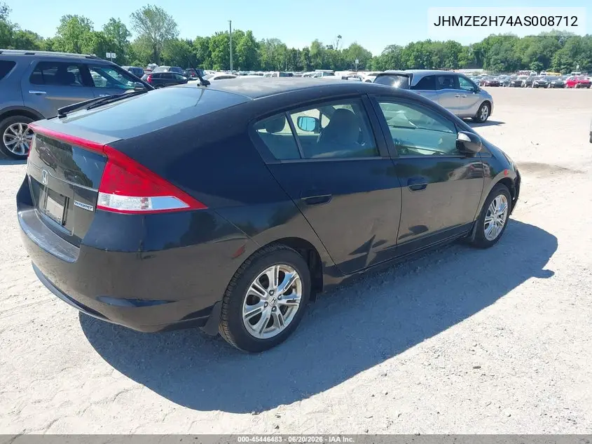 2010 Honda Insight Ex VIN: JHMZE2H74AS008712 Lot: 45446483