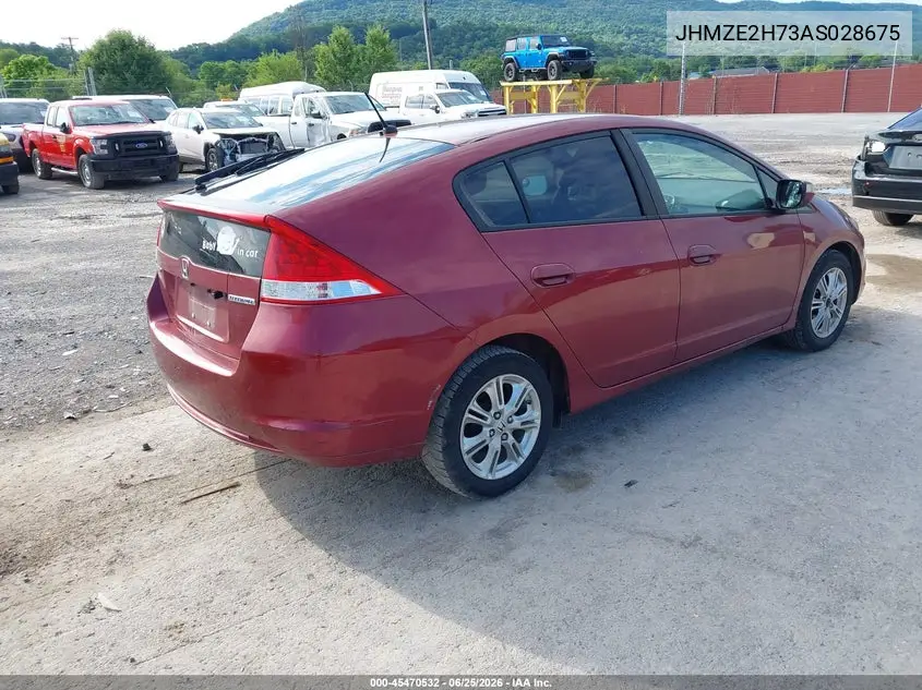 2010 Honda Insight Ex VIN: JHMZE2H73AS028675 Lot: 45470532