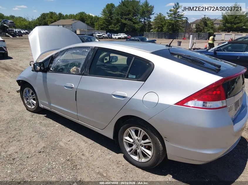 2010 Honda Insight Ex VIN: JHMZE2H72AS003721 Lot: 45470558