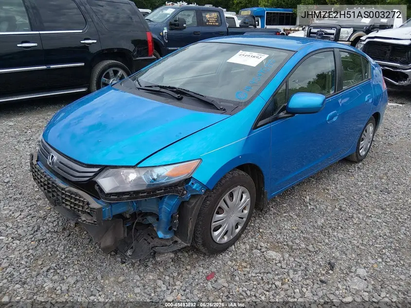 2010 Honda Insight Lx VIN: JHMZE2H51AS003272 Lot: 45493892