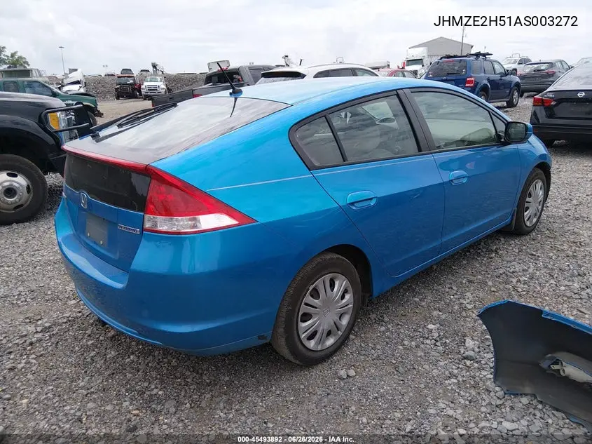 2010 Honda Insight Lx VIN: JHMZE2H51AS003272 Lot: 45493892