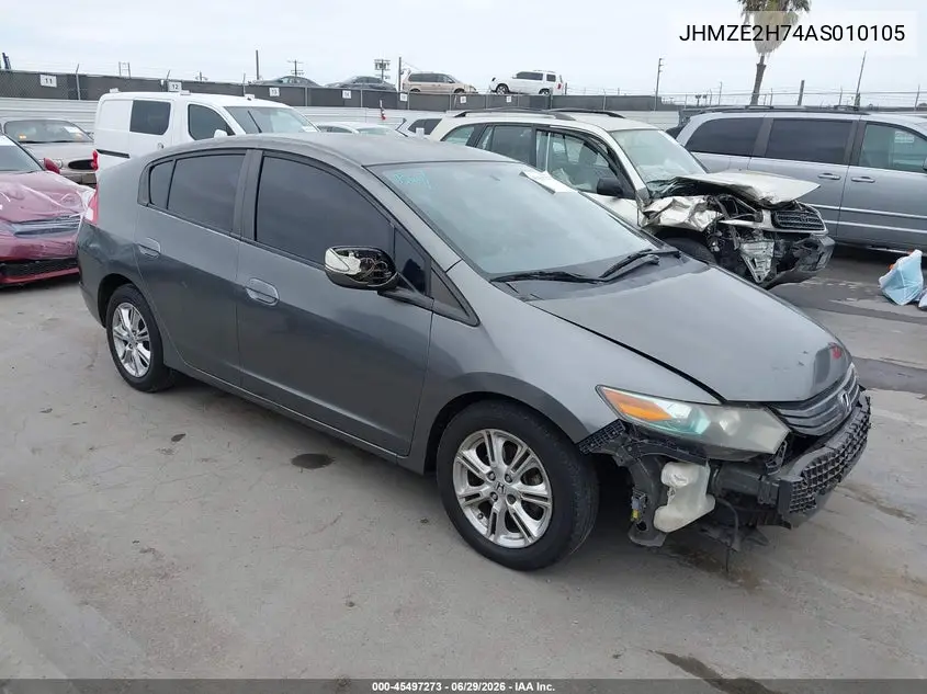 2010 Honda Insight Ex VIN: JHMZE2H74AS010105 Lot: 45497273