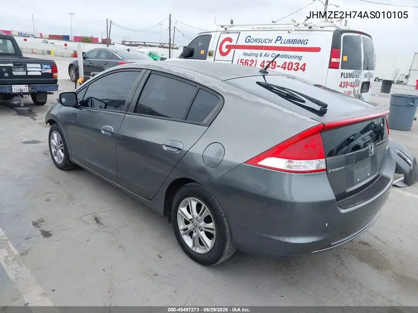 2010 Honda Insight Ex VIN: JHMZE2H74AS010105 Lot: 45497273