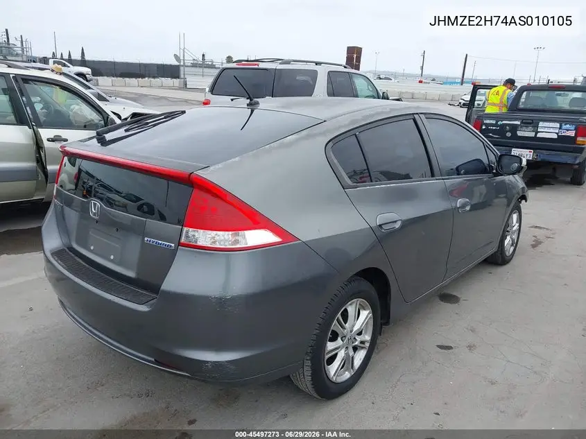 2010 Honda Insight Ex VIN: JHMZE2H74AS010105 Lot: 45497273