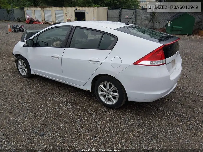 2010 Honda Insight Ex VIN: JHMZE2H70AS012949 Lot: 45538747