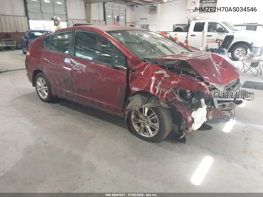2010 Honda Insight Ex VIN: JHMZE2H70AS034546 Lot: 45541631