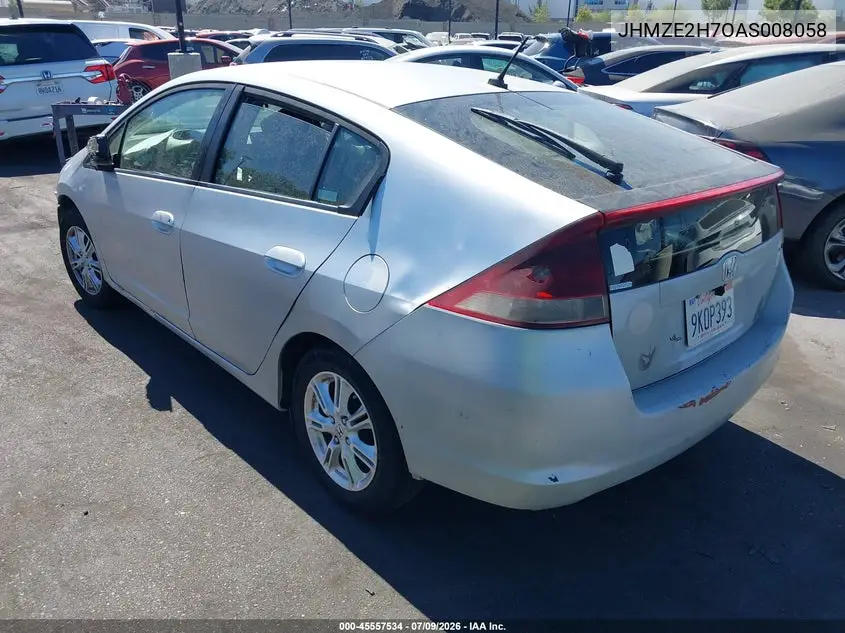 2010 Honda Insight Ex VIN: JHMZE2H7OAS008058 Lot: 45557534