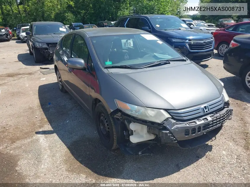 2010 Honda Insight Lx VIN: JHMZE2H5XAS008731 Lot: 45575089