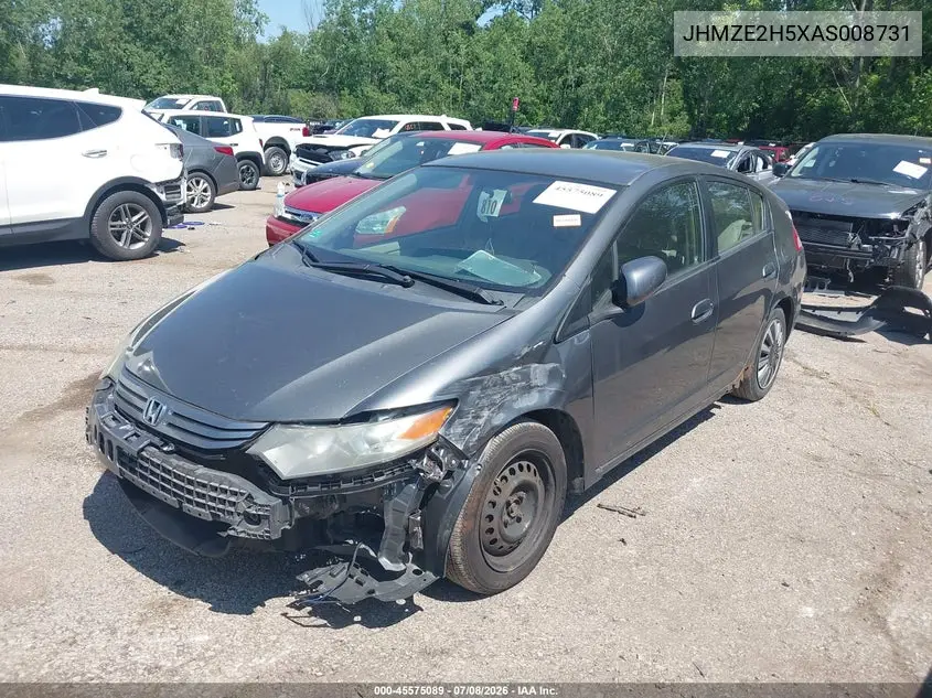 2010 Honda Insight Lx VIN: JHMZE2H5XAS008731 Lot: 45575089