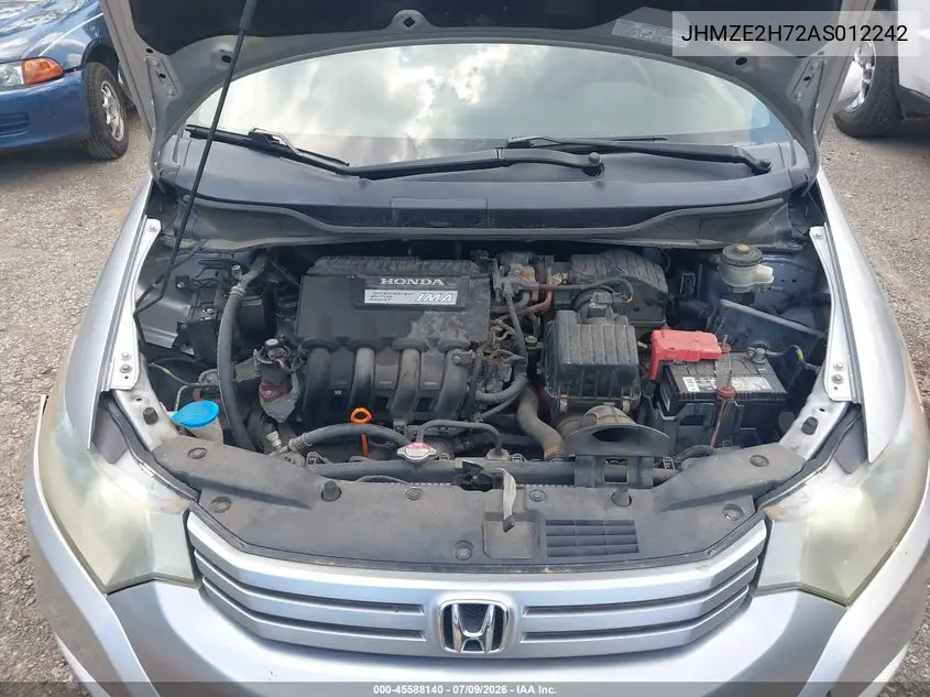 2010 Honda Insight Ex VIN: JHMZE2H72AS012242 Lot: 45588140