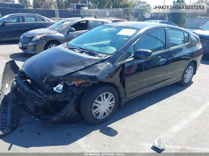 2010 Honda Insight Lx VIN: JHMZE2H56AS007253 Lot: 45645164