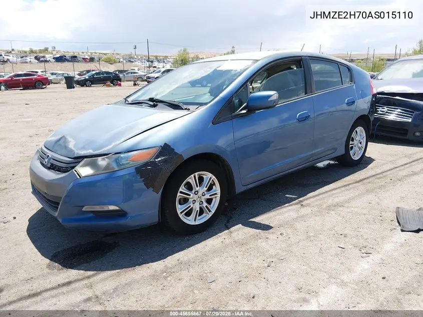 2010 Honda Insight Ex VIN: JHMZE2H70AS015110 Lot: 45655867