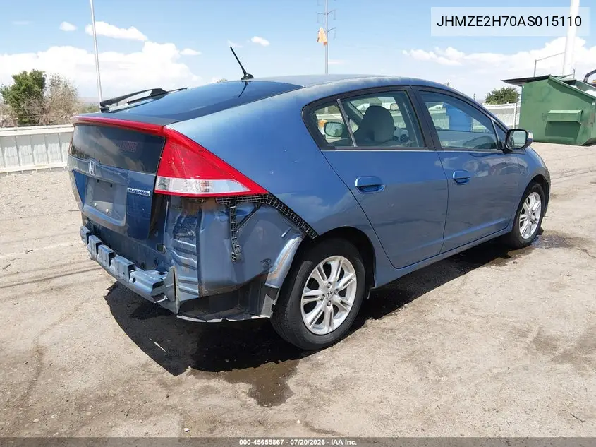2010 Honda Insight Ex VIN: JHMZE2H70AS015110 Lot: 45655867
