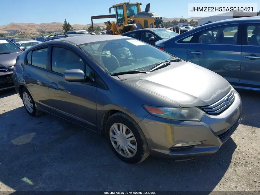 2010 Honda Insight Lx VIN: JHMZE2H55AS010421 Lot: 45673855