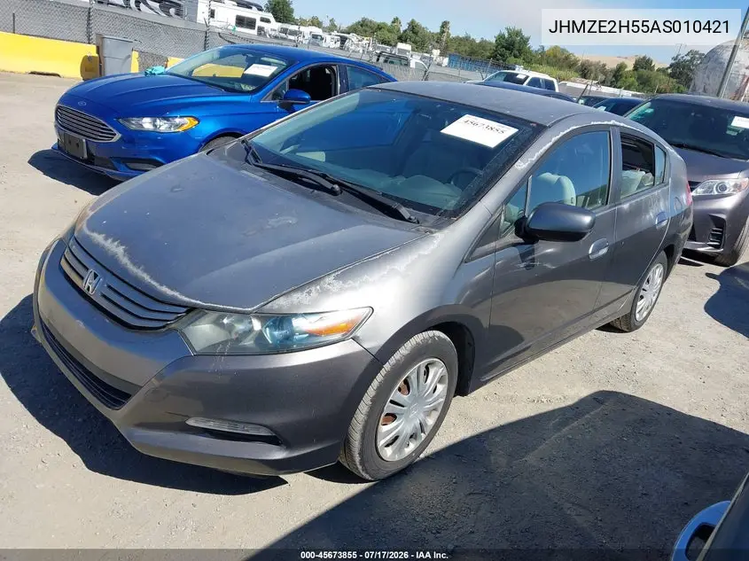 2010 Honda Insight Lx VIN: JHMZE2H55AS010421 Lot: 45673855
