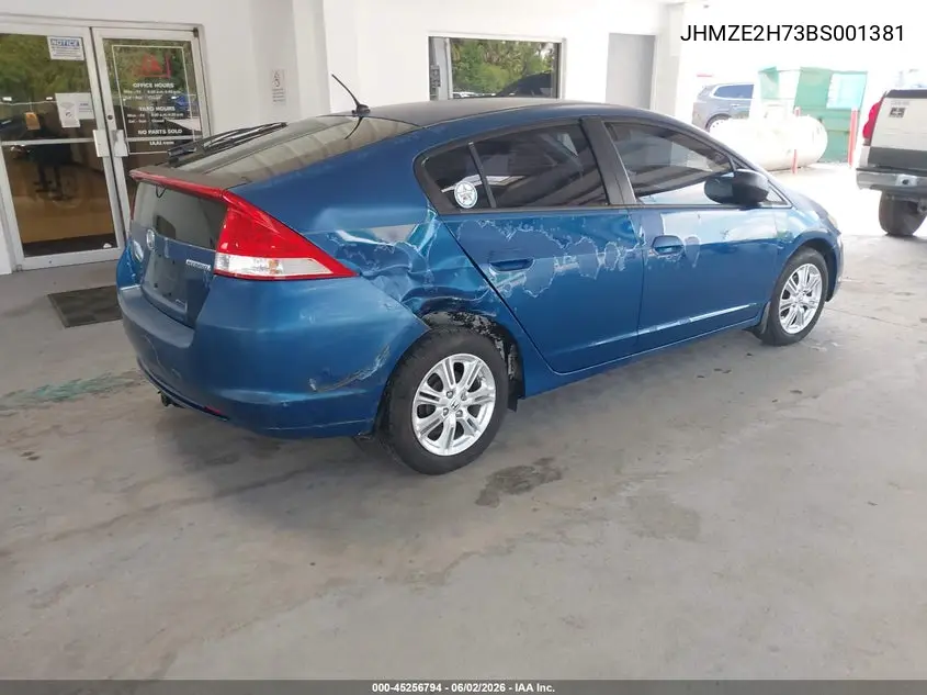 2011 Honda Insight Ex VIN: JHMZE2H73BS001381 Lot: 45256794
