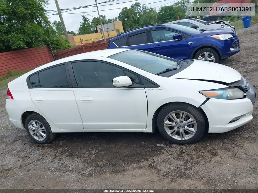 2011 Honda Insight Ex VIN: JHMZE2H76BS001391 Lot: 45465264