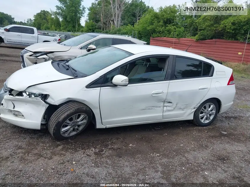 2011 Honda Insight Ex VIN: JHMZE2H76BS001391 Lot: 45465264